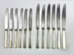 Vintage K. Bright Ltd. Sheffield Silver Plated Dinner Knives Set of 12 - British - Picture 1 of 15