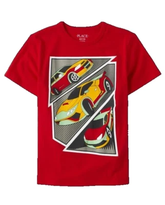 全新 红色 TCP The Children's Place Racecar T 恤 尺寸 S 5-6 全新带标签 — 第 1/2 张图片