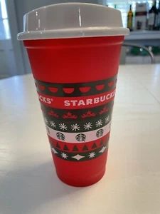 Starbucks 2020 New Reusable Cup Grande 16oz Red Holiday Christmas Collectible  - Picture 1 of 4
