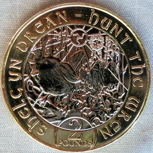 ISLE OF MAN_2 Pounds 2018_Christmas - Hunt The Wren_BUnc_lose - Picture 1 of 2