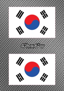2x Calcomanías de vinilo con logotipo de bandera de Corea del Sur de 6" con logotipo de vinilo KOR - Imagen 1 de 1