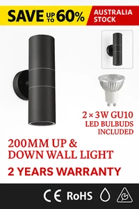 200mm Up & Down Modern Outdoor Wall Light Coolum Light 304 Stainless Steel - Picture 1 of 12