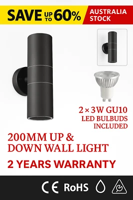 200mm  Up & Down Modern Outdoor Wall Light Coolum Light 304 Stainless Steel - image 1 of 4