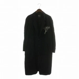 Y's Yohji Yamamoto Composition 20SS Long Chester Coat Men's Wool Black Size XS - Picture 1 of 9