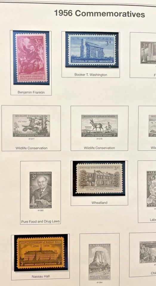 1956 issue Set of 4 Scott #1073-74 #1081 #1083 MNH - Image 1 of 3