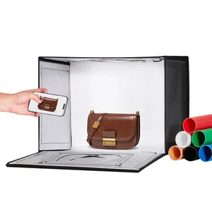 VEVOR Boîte à lumière studio photo 41x30x30,5cm 3000-5600K 3 température couleur - Photo 1/12
