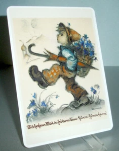 Placa Postal Cerámica Goebel Hummel Globe Trotter con Soporte Nueva Sin Caja - Imagen 1 de 2