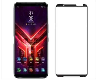 2x Protector de pantalla de vidrio templado para teléfono ASUS ROG 3 ZS661KS Strix CUBIERTA COMPLETA Foto 1 de 4