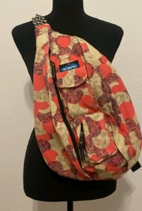 KAVU Limited Edition Backpack Crossbody Sling Rope Bag Circles Multi-Color - Picture 1 of 18