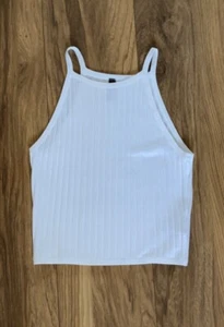 White Striped Cropped Top - Picture 1 of 4