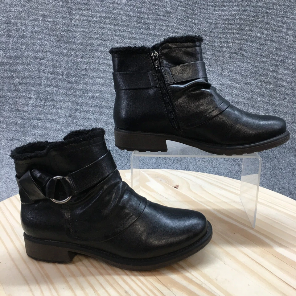 Botas Baretraps Mujer Temporada 7M Nieve Negras Imitación Cuero Piel Forradas Cremallera Lateral Foto 1 de 4