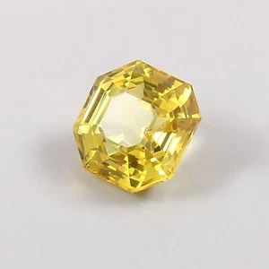 Piedra preciosa suelta de zafiro amarillo natural de Ceilán de 5,00 quilates calidad AAA corte Asscher - Imagen 1 de 6