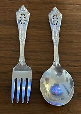 Rose Point by Wallace Sterling Silver Baby Set 2pc Original 4 1/2" Infant