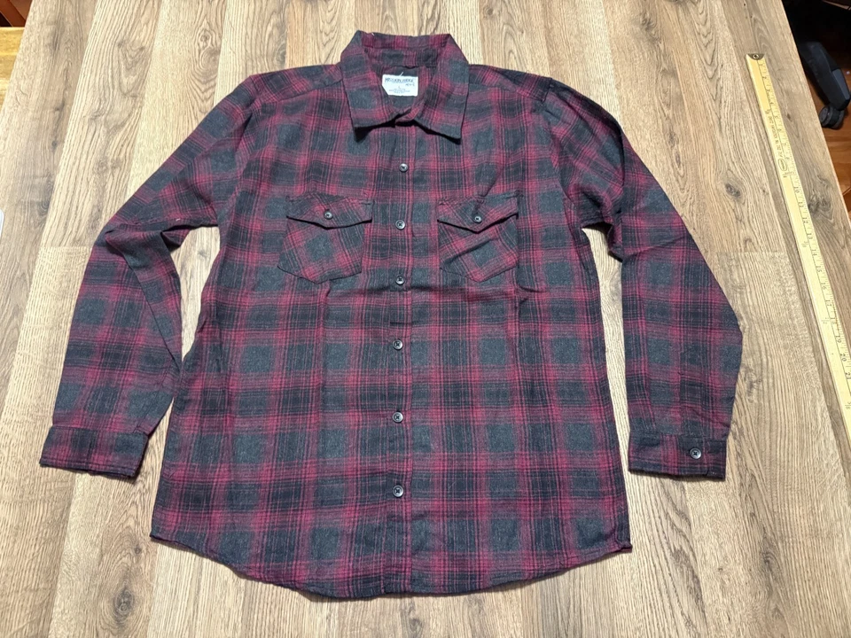 Camisa Mission Ridge, Para Hombre Talla Grande, Roja Negra A Cuadros Manga Larga Abotonada Foto 1 de 4