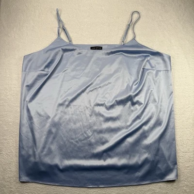 Lane Bryant Y2K Babydoll Cami Top SZ 22 Blue Satin Coquette Romantic Fairy - Image 1 of 4
