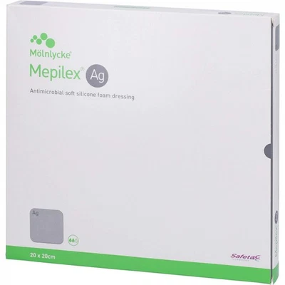 MÖLNLYCKE HEALTHCARE Mepilex Ag , 20x20cm, steril, Inhalt: 5 Stück, REF 287410