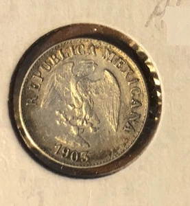 1903 Cn Q Mexiko 10 Centavos II REPUBLIK -AU Silbermünze - KM#404 - Auflage = 256.000 - Bild 1 von 4