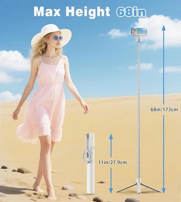 Trípode magnético para palo selfie con soporte magnético fuerte de aluminio para Magsafe Foto 1 de 4