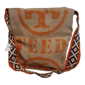Tory Burch FEED Burlap Crossbody Bag New With Tags - Picture 1 of 7