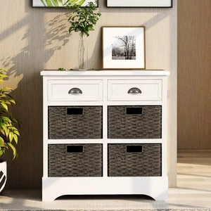 Moda Rustic Storage Cabinet with Two Drawers White N/A - Picture 1 of 5