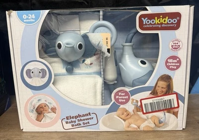 Toalla de baño para bebé y gancho para elefante - Bomba de agua para elefante con enjuagador de caño para baúl Foto 1 de 4