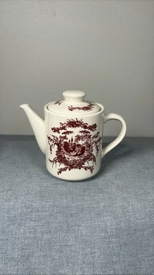 California Despensa Clásica Cerámica Tetera Rojo Inodoro Gallo Granja Foto 1 de 4