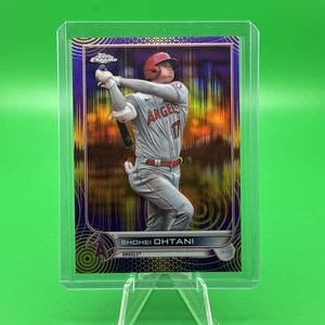2022 Topps Chrome Shohei Ohtani Purple Yellow Sonic Pulse /299 Los Angeles #1. A - Picture 1 of 2