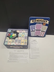 Cardinal DOUBLE FIFTEEN 15 Dominoes Jumbo Color Dots Mexican Trains - Collectors - Picture 1 of 3