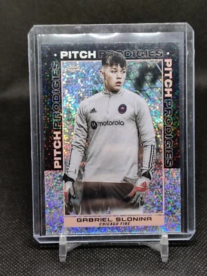2021 Topps Chrome Gabriel Slonina Pitch Prodigies Speckle Refractor #198  - Image 1 of 2