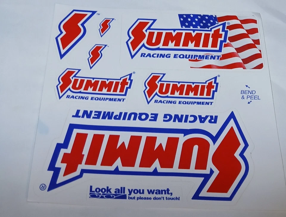 Folha de Adesivos Summit Racing Total de 8 Adesivos por Folha Bom Bom NOVO Cola - Imagem 1 de 1