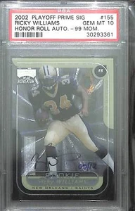 2002 Playoff Prime Signatures Football Autograph Ricky Williams 1999 Momentum - Picture 1 of 2