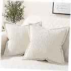Corduroy Pillow Covers 18X18 Inch Set Of 2   18X18 Inch Set Of 2 Cream White