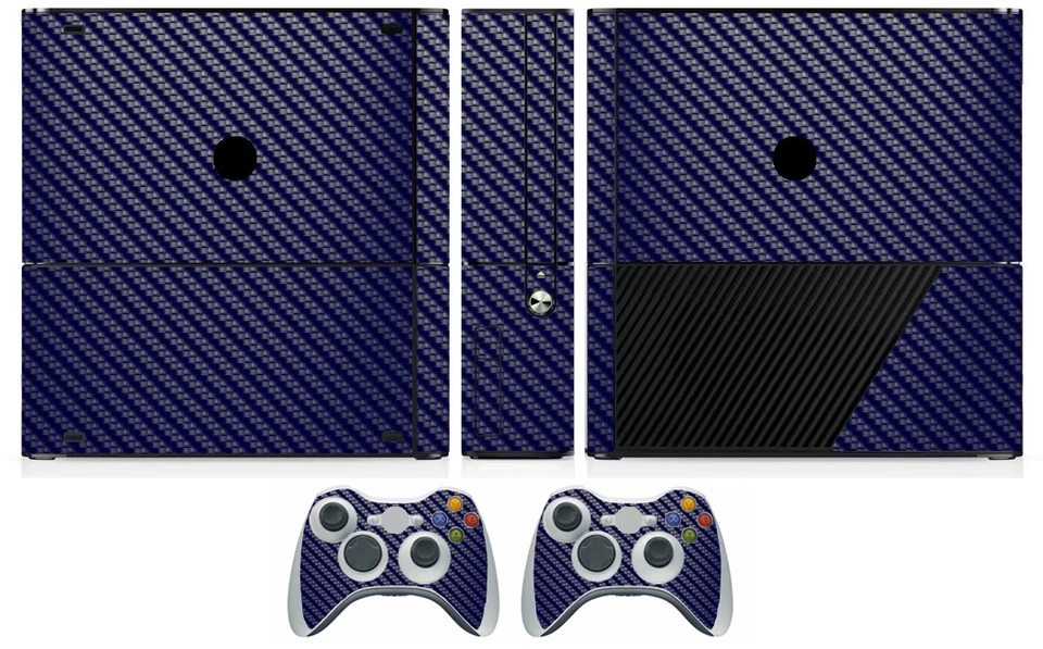 Blue Carbon Fiber Vinyl Skin Sticker for Xbox360 Slim E and 2 controller skins - Image 1 of 1