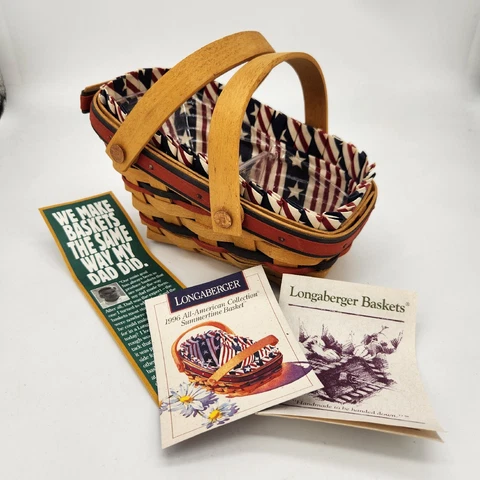 Longaberger All American 1996 Summertime Basket+Prot+Liner | AMERICANA PATRIOTIC Cover