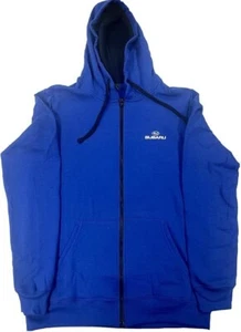 Subaru Logo BLUE Full Zip Fleece Hoodie Wrx Sti Ascent Forester Outback Legacy - Picture 1 of 1