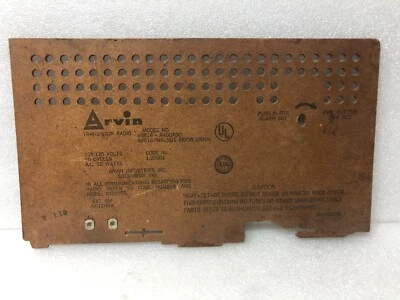 RARO DE COLECCIÓN ANTIGUO ARVIN MODELO 48R16 48R18 TUBO RADIO CUBIERTA POSTERIOR Foto 1 de 4