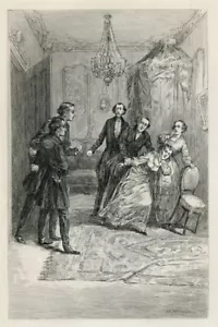 Drama de salón francés - Francia - 1899 grabado, Adrian Marcel - Imagen 1 de 5