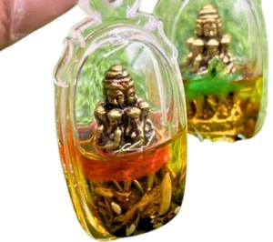 Messing Glück Liebe Thai Talisman Öl Magie Amulett Anhänger Gold Charm Frau Mann Gif - Bild 1 von 5