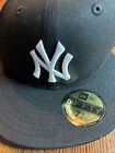 New York Yankees Baseball Hat New Era 59Fifty Mens 7 5/8 Fitted Black Cap NWT