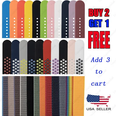 Nylon Silicone Sport Band Strap for Apple Watch Series 10 9 8 7 6 5 4 SE 38-49mm - Image 1 of 3