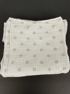 Swaddle Designs White Gray Polka Dots Receiving Swaddle Baby Infant Blanket - Picture 1 of 4