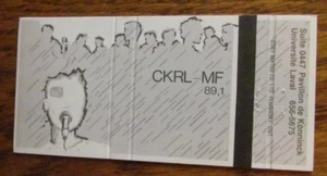 MEDIA: CKRL-MF 89.1 RADIO STATION (UNIVERSITÉ LAVAL, QUEBEC CITY) -K14 - Picture 1 of 1