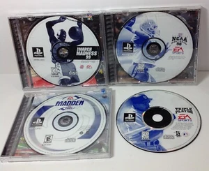 PLAYSTATION Madden 2001, March Madness 99, NCAA Football 98, Triple Play 98.  - Picture 1 of 5