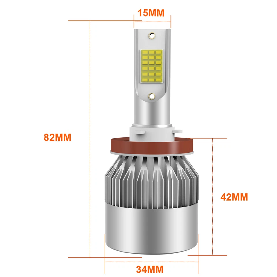 Kit de faros LED H11 H8 Bright 195000LM Power 1300W 6000K luz de haz alto Foto 1 de 1