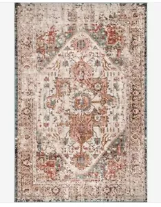 nuLoom West Herati Medaillon Innenbereich Teppich 6x6 Fuß beige - Bild 1 von 6
