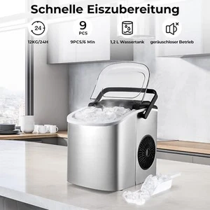 Eiswürfelmaschine Eiswürfelbereiter Icemaker Ice Maker Machine Edelstahl 6min - Bild 1 von 8