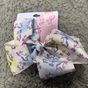 JoJo Siwa Signature Collection UNICORNS AND OMBRE Ribbon 8" Bow BRAND NEW - Picture 1 of 2