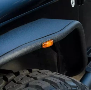 (4) Amber Addon LED Side Marker Lights For Jeep Wrangler Flat Style Fender Flare - Foto 1 di 6