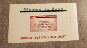GREAT BRITAIN STROMA TO HUNA LOCAL SERVICE EUROPA SOUVENIR SHEET OVERPRINT IMP - Picture 1 of 1