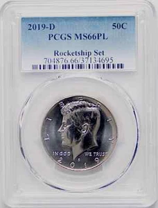 4 X 2019 D 50C Kennedy Half Dollar Rocketship Set PCGS MS66PL - Picture 1 of 2